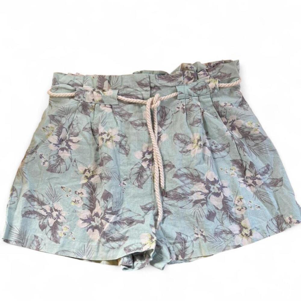 Primark sea foam floral shorts with drawstring waistband Size 16